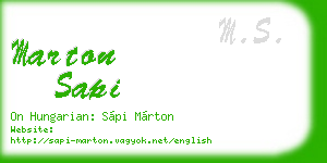 marton sapi business card